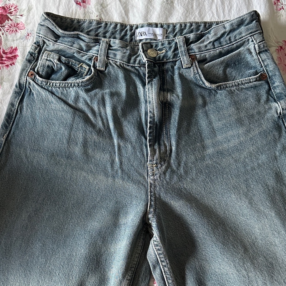 Zara Light Blue Denim Pants - Picture 2 of 5